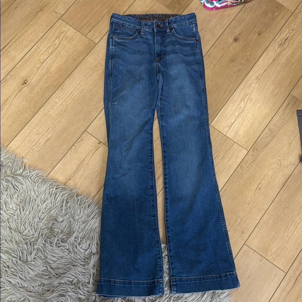 Wrangler Blue High Rise Trouser Boot Leg Jeans